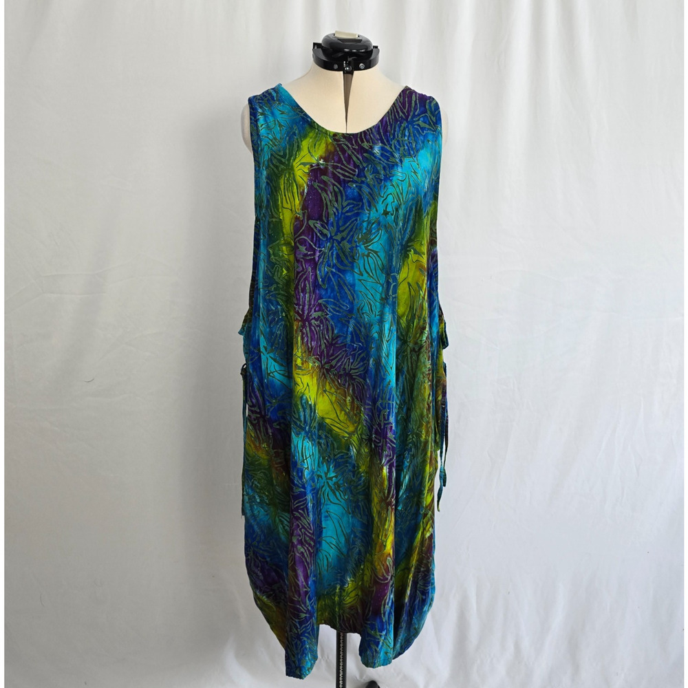Young Fashion Sleeveless Dress Women's OS Multi Pullover Oversized Midi